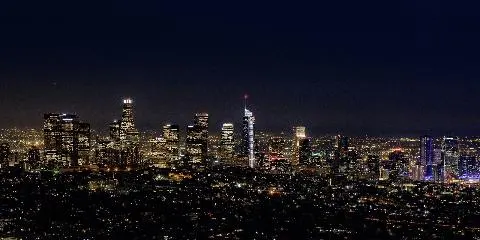 Downtown Los Angeles skyline at night