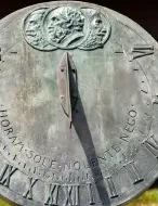 A bronze sundial with Roman numerals
